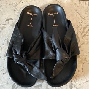 BLACK SUEDE STUDIO Charlize slide sandals size 36